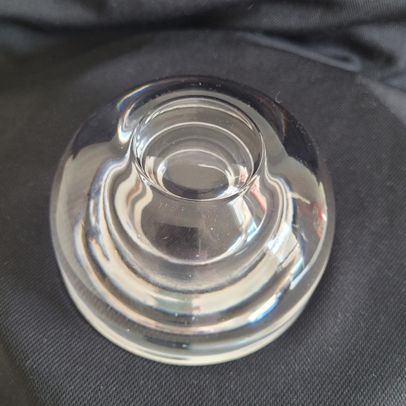 Elegant Clear Glass Bowl Heavy Art Glass Trinket Dish Votive Tealight - Picture 6 of 9